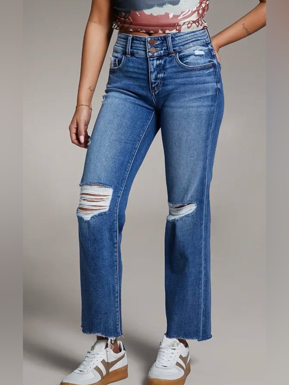 BKE Payton Medium Blue Mid Rise Straight Jeans